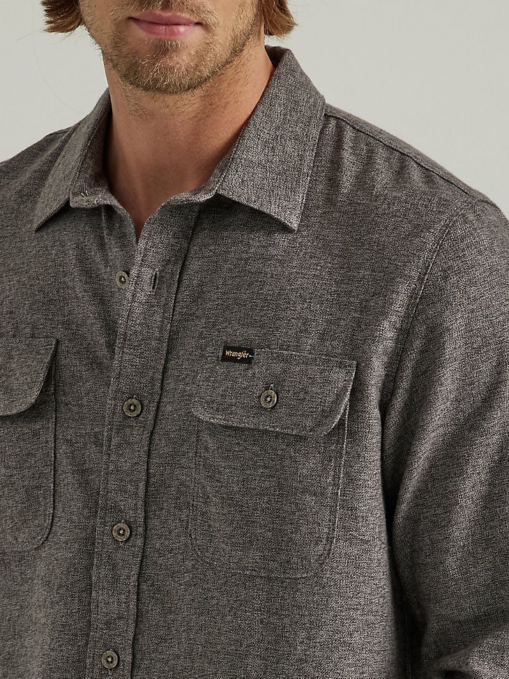Men's Heathered Button-Down Shirt in Pavement