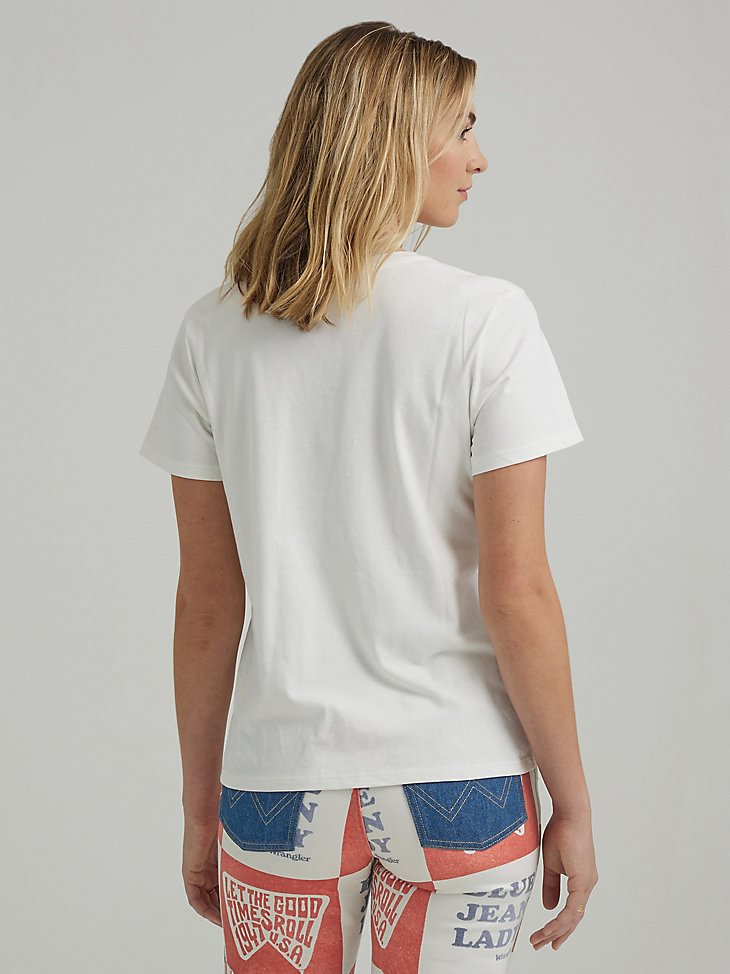 Women's Block Logo Tee in Worn White