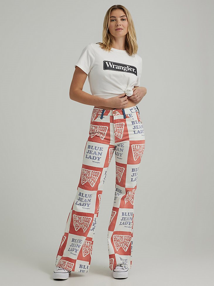 Women's Block Logo Tee in Worn White