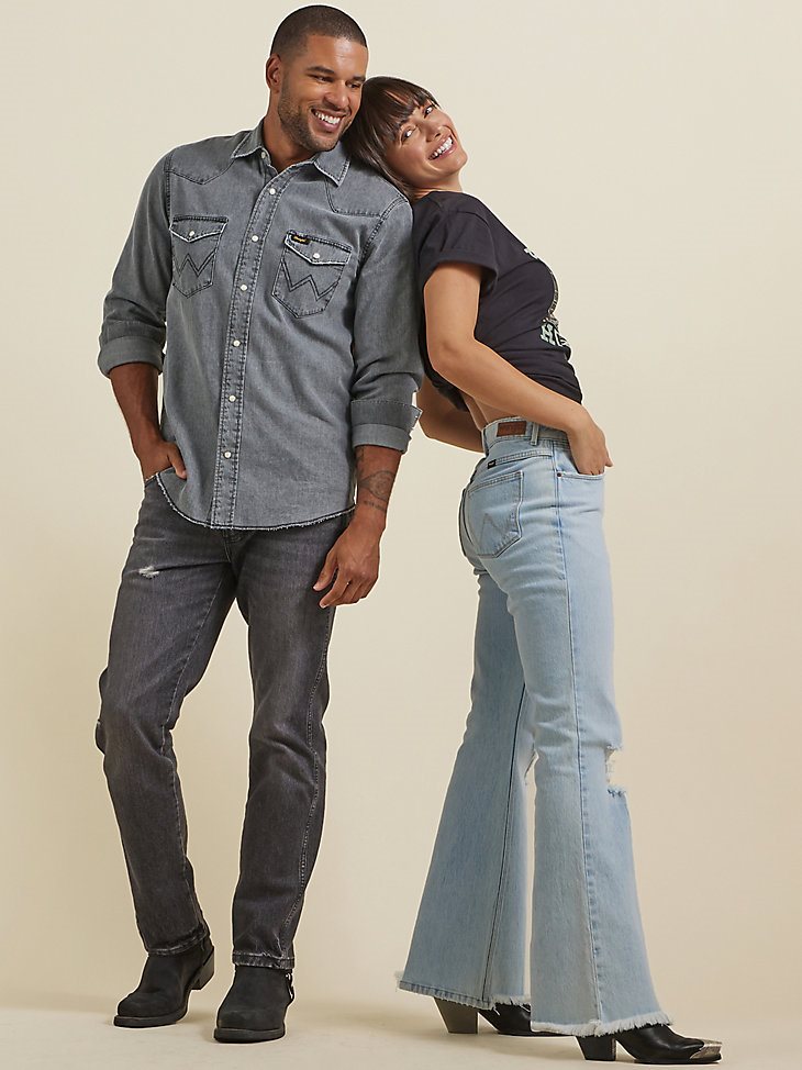 Women's Fierce Flare Destructed Jean in Icy Shade