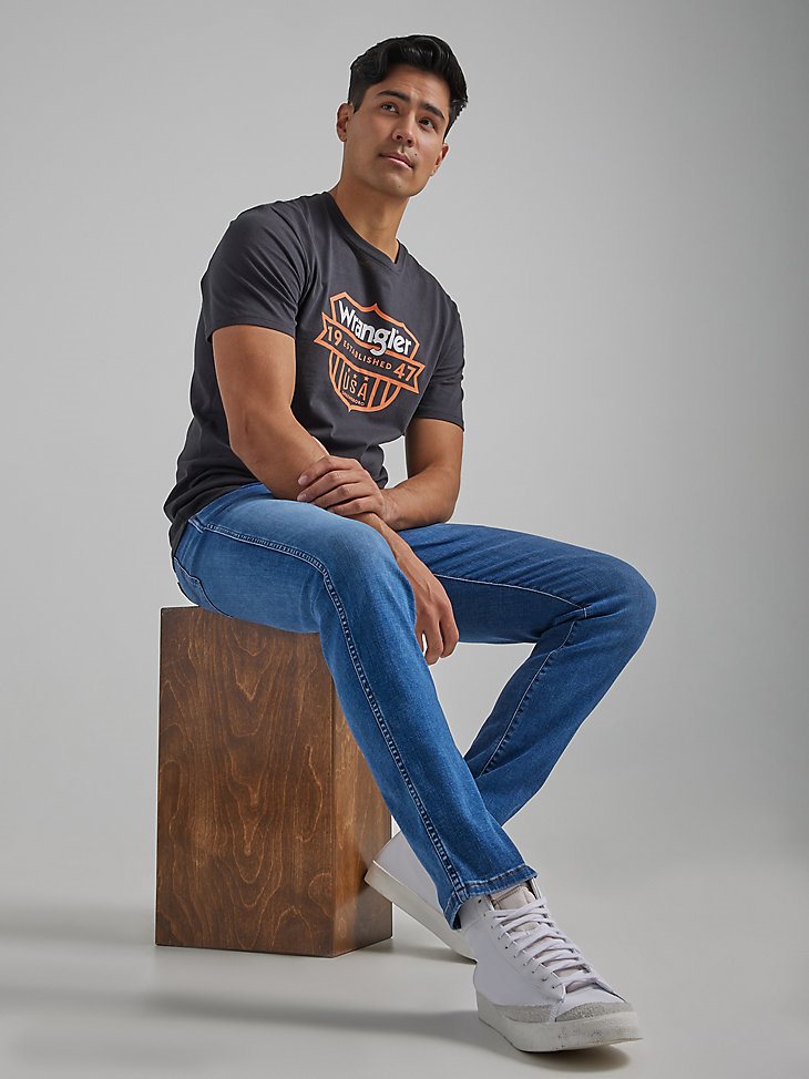 Men's Wrangler Larston Free To Stretch Jean in Rough Rider