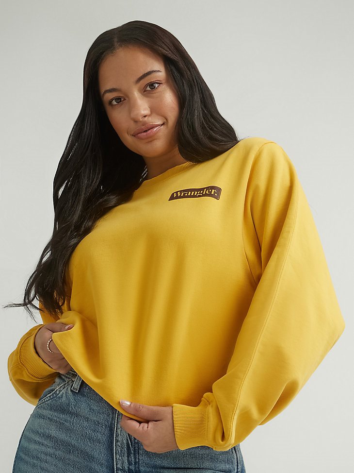 Women's Logo Crew Neck Sweatshirt in Yellow