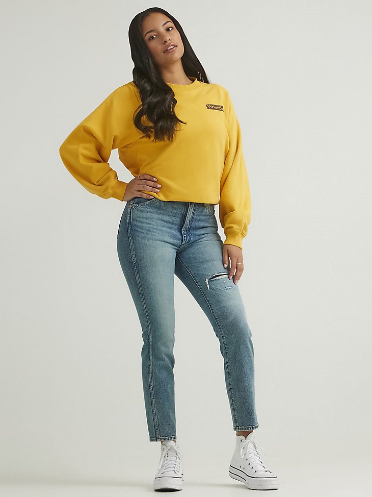 Women's Logo Crew Neck Sweatshirt in Yellow