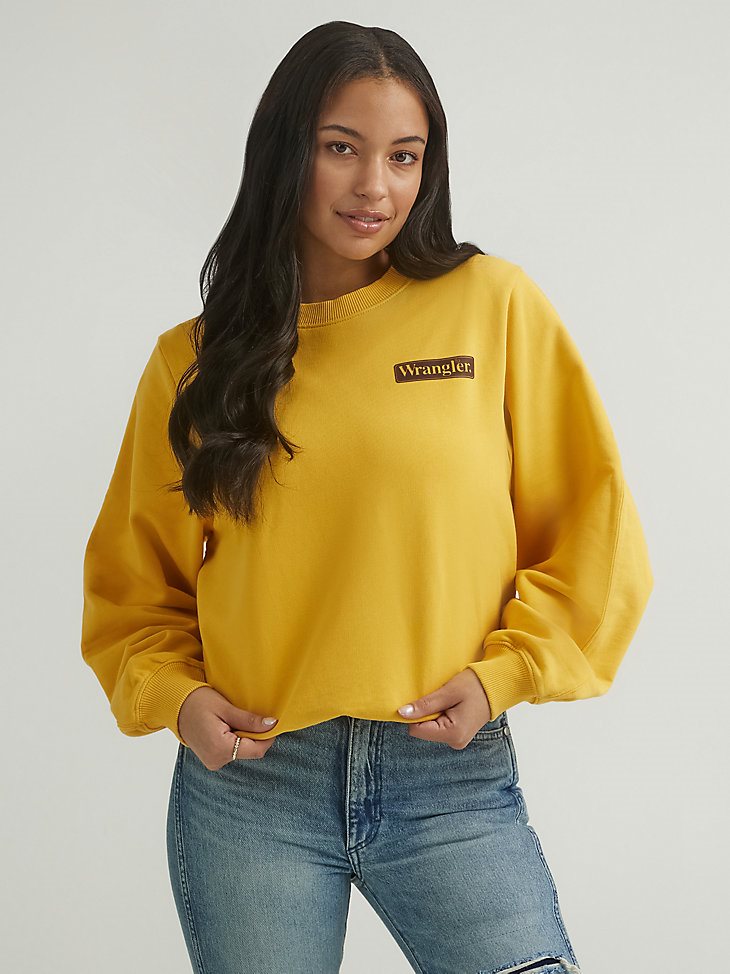 Women's Logo Crew Neck Sweatshirt in Yellow