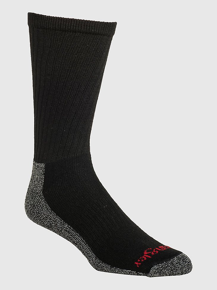 Men's Wrangler Performance Crew Work Socks (6-Pack) in Black
