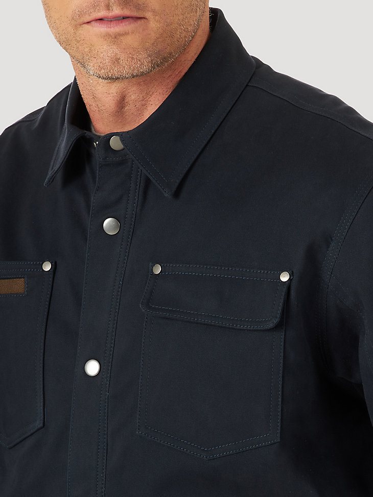 Wrangler RIGGS Workwear Tough Layers Fleece Lined Work Shirt Jacket in Dark Navy