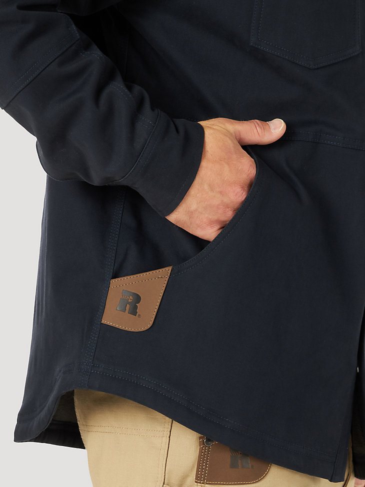 Wrangler RIGGS Workwear Tough Layers Fleece Lined Work Shirt Jacket in Dark Navy