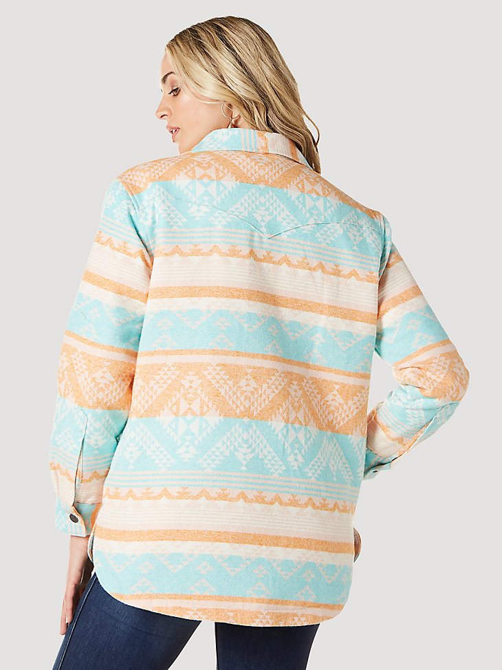 Women's Wrangler Southwestern Print Shacket in Sunset Blues