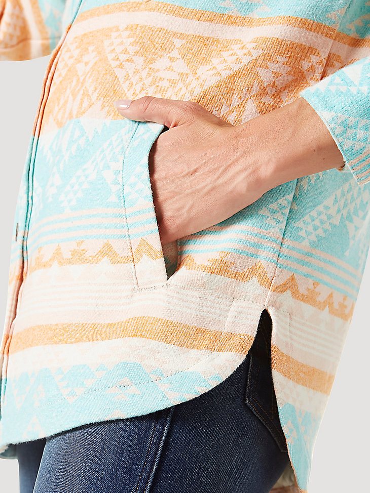 Women's Wrangler Southwestern Print Shacket in Sunset Blues