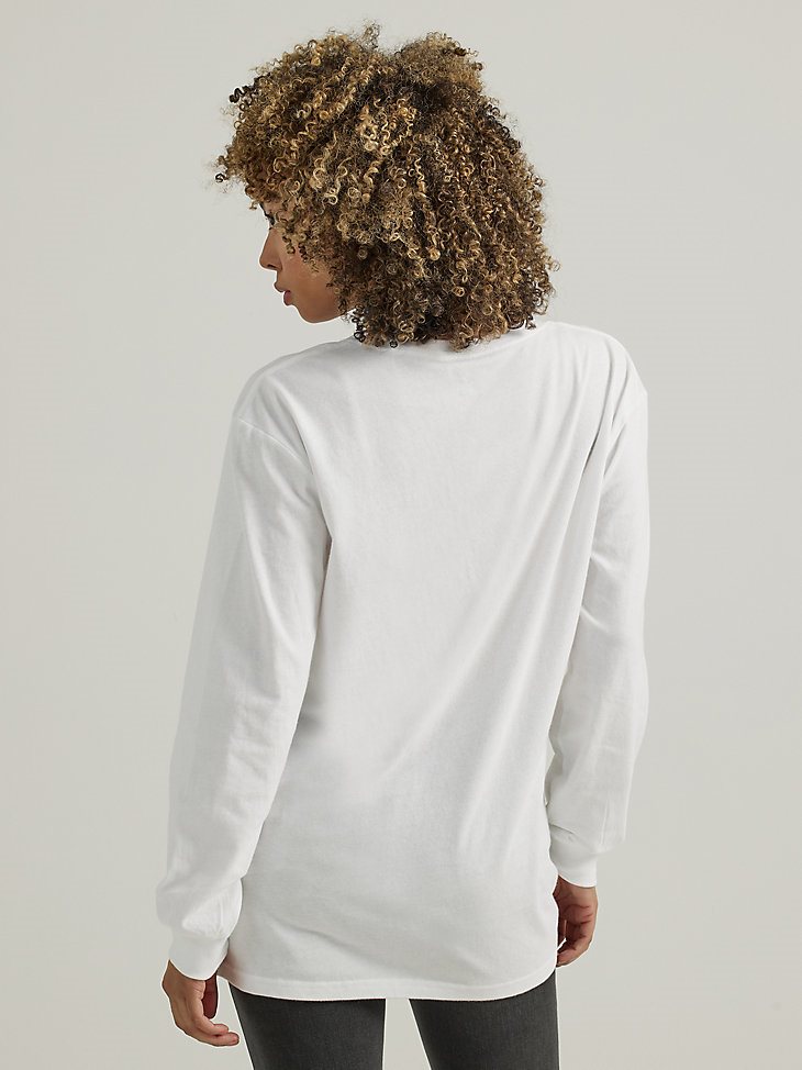 Women's Long Sleeve Vintage Rodeo Tee in Bright White
