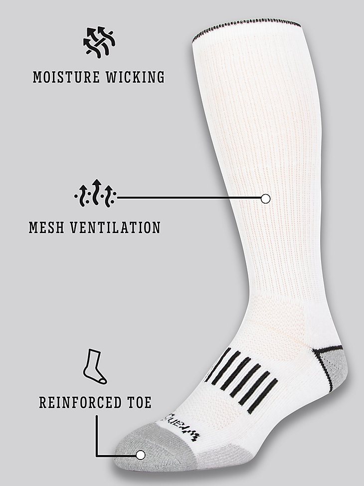 Men's Ryder Western Boot Socks (6-pack) in White