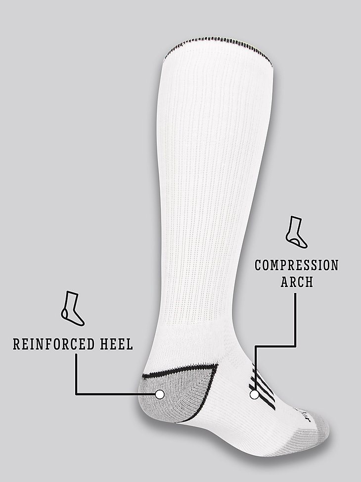 Men's Ryder Western Boot Socks (6-pack) in White