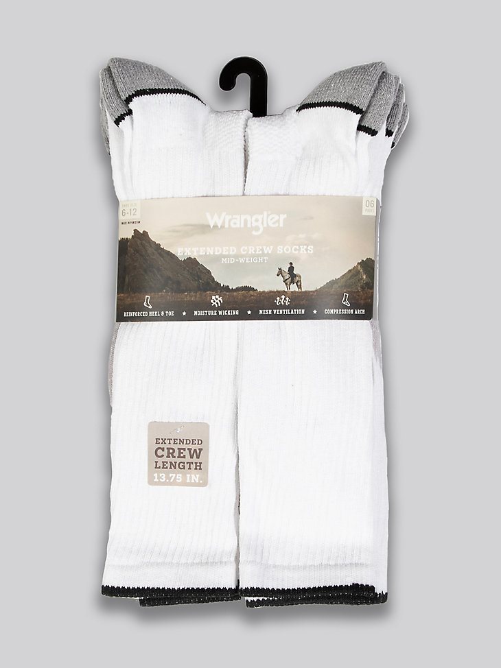 Men's Ryder Western Boot Socks (6-pack) in White