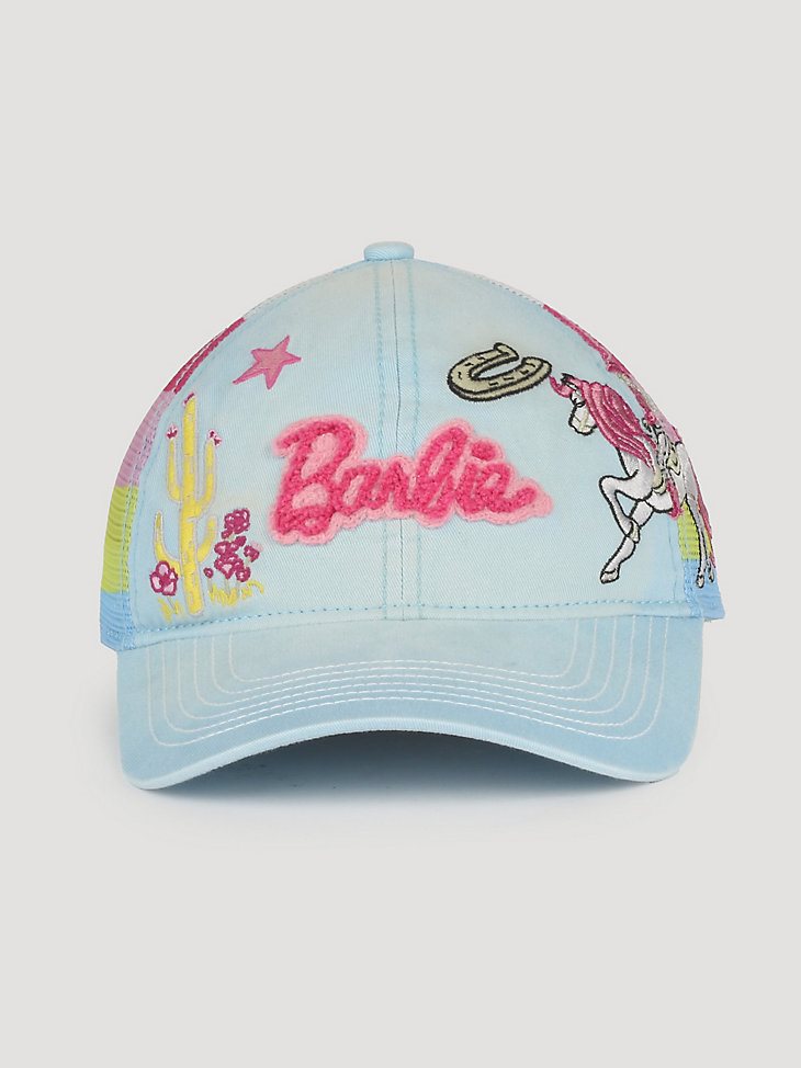 Wrangler x Barbie Girl's Embroidery Mesh Back Baseball Cap in Light Blue