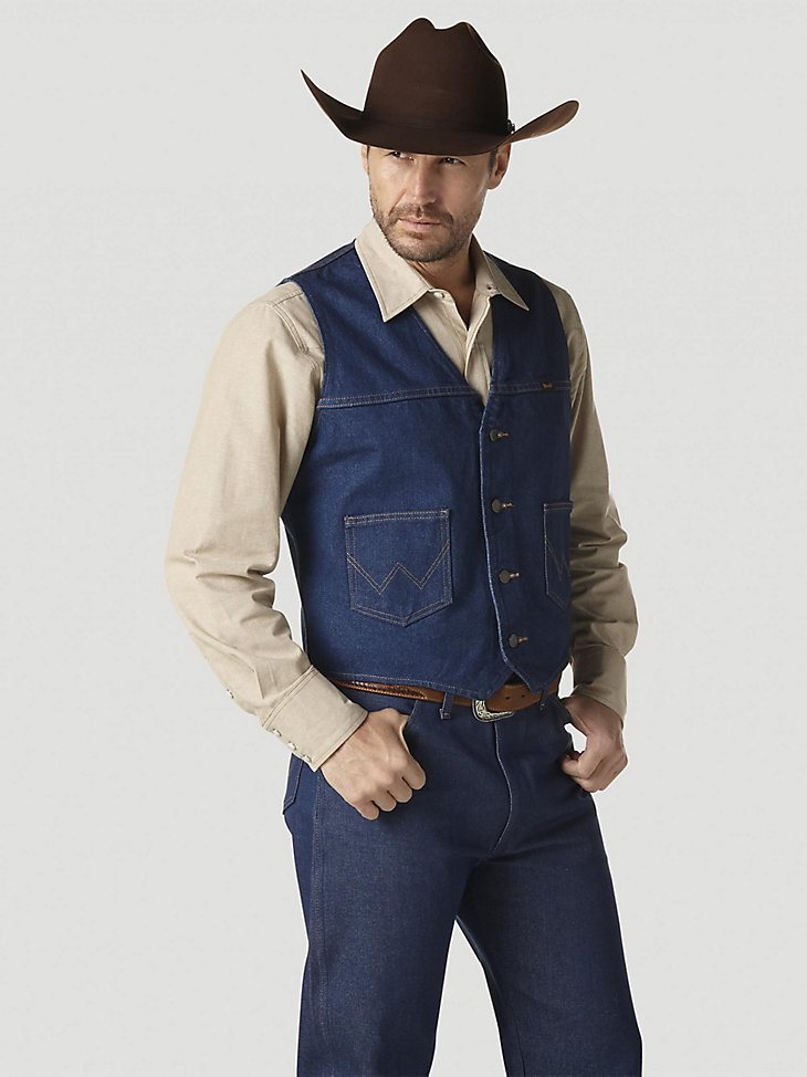 Wrangler Unlined Denim Vest in Prewashed