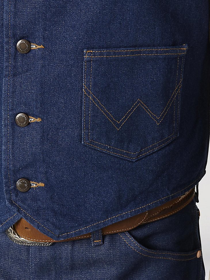 Wrangler Unlined Denim Vest in Prewashed