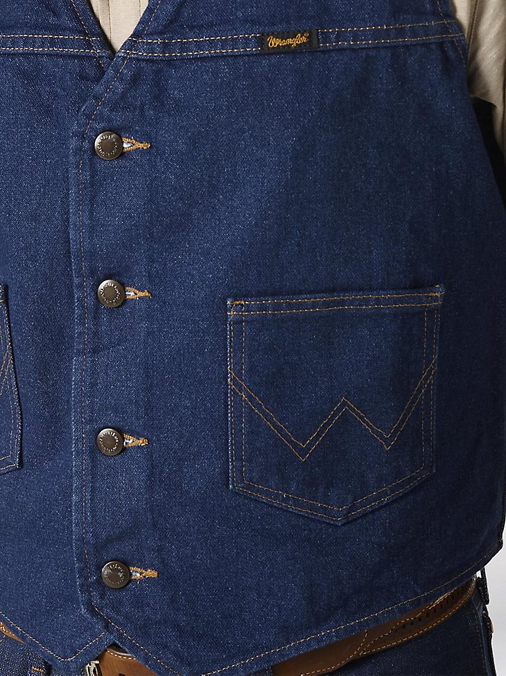 Wrangler Unlined Denim Vest in Prewashed