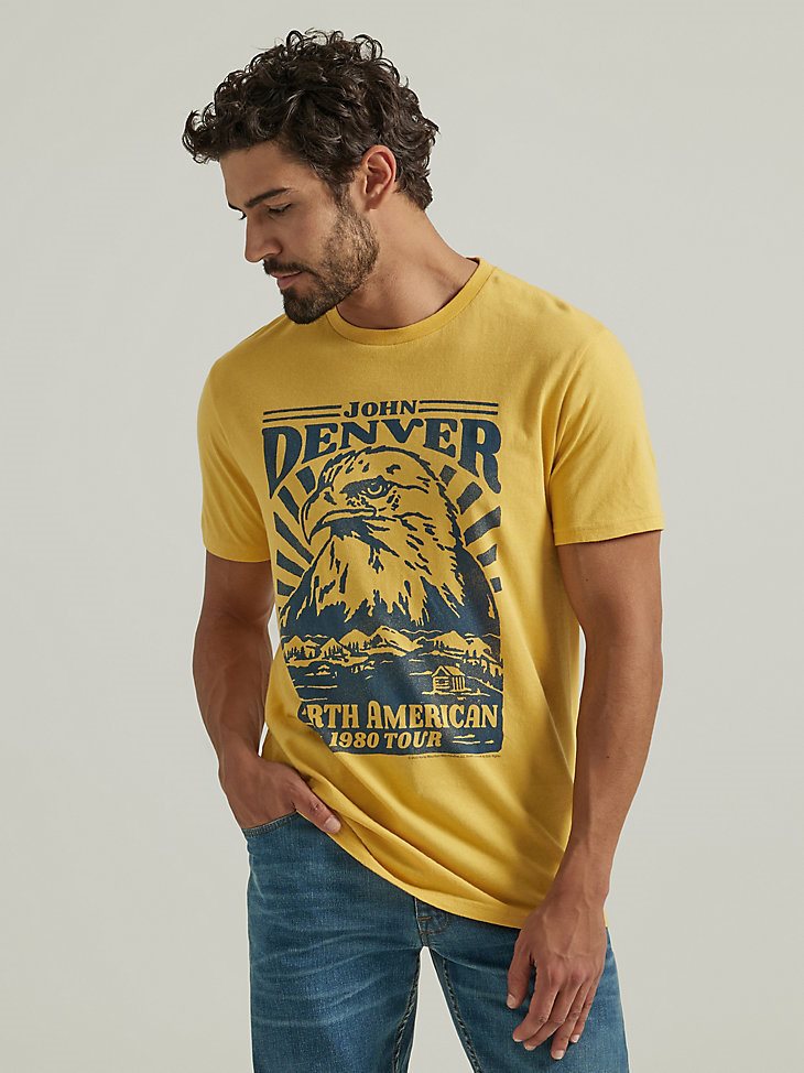 John Denver Graphic T-Shirt in Ochre Yellow