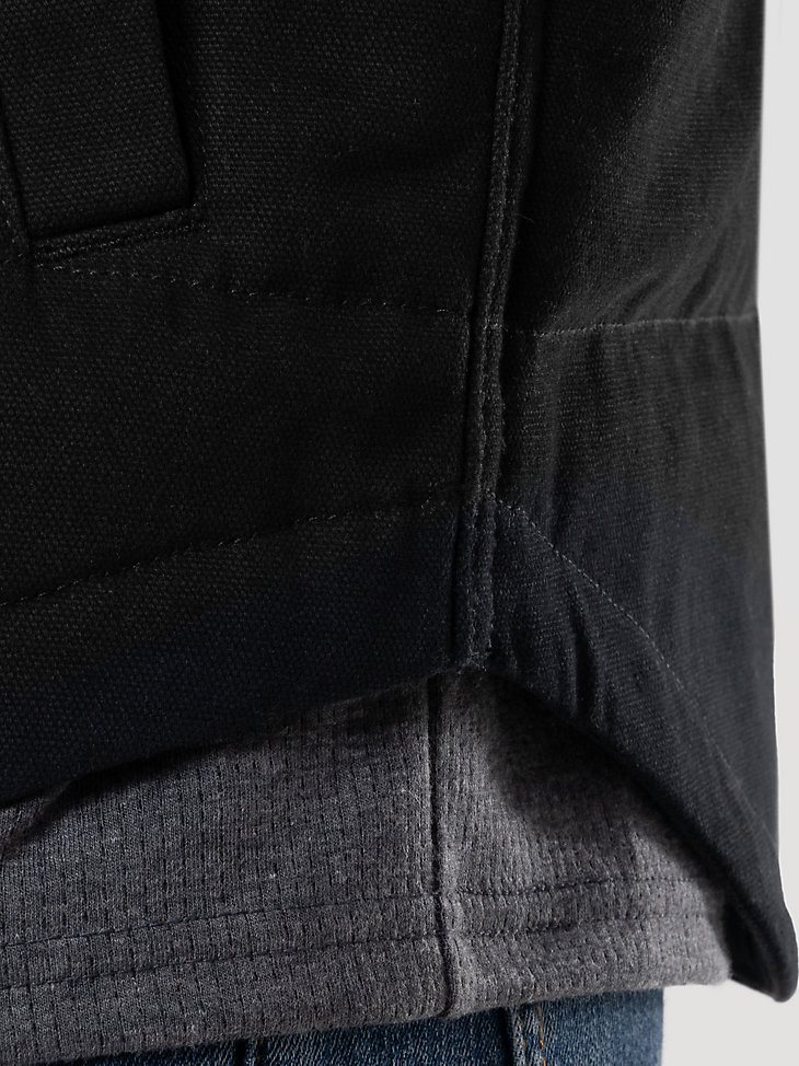 Men's Lined Workwear Duck Vest in Black