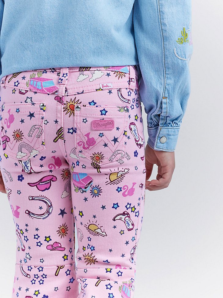 Wrangler x Barbie Girl's Trumpet Flare Jean in Pinnacle Pink