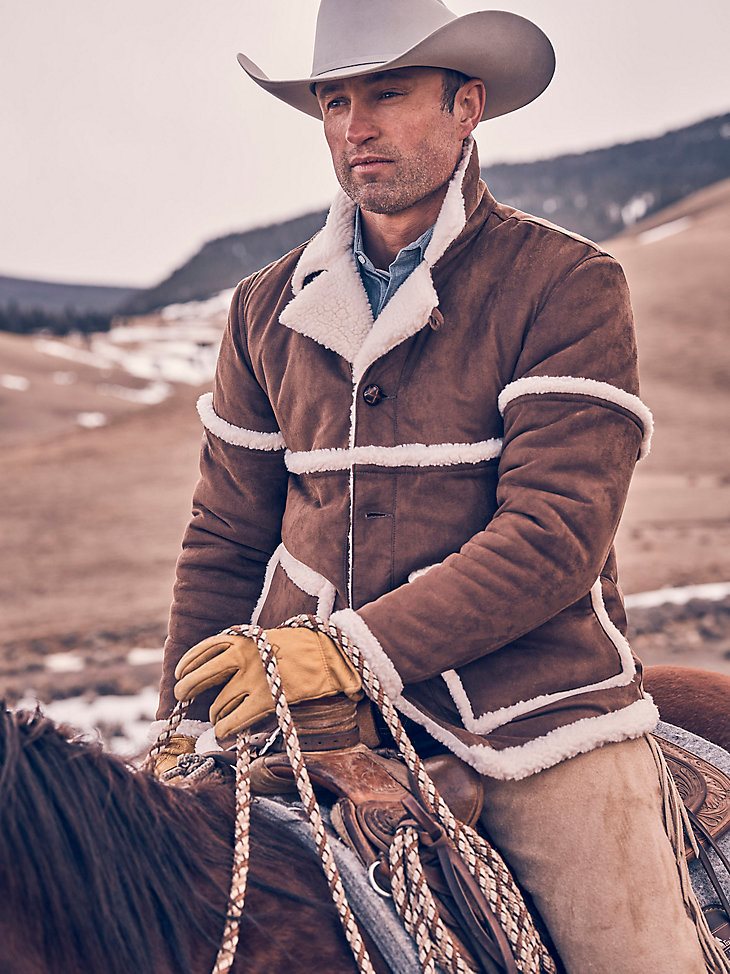 Men's Wrangler Sherpa Contrast Cowboy Jacket in Helzer
