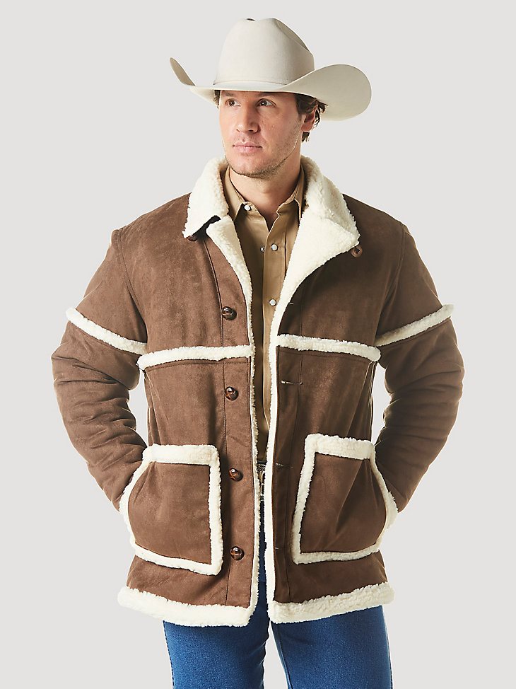 Men's Wrangler Sherpa Contrast Cowboy Jacket in Helzer