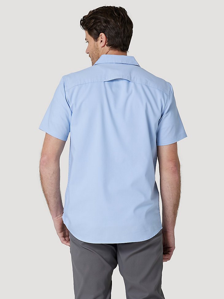 Men's Outdoor Short Sleeve Camp Shirt in Ashley Blue