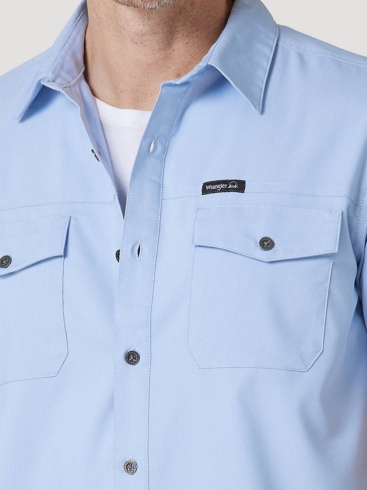 Men's Outdoor Short Sleeve Camp Shirt in Ashley Blue