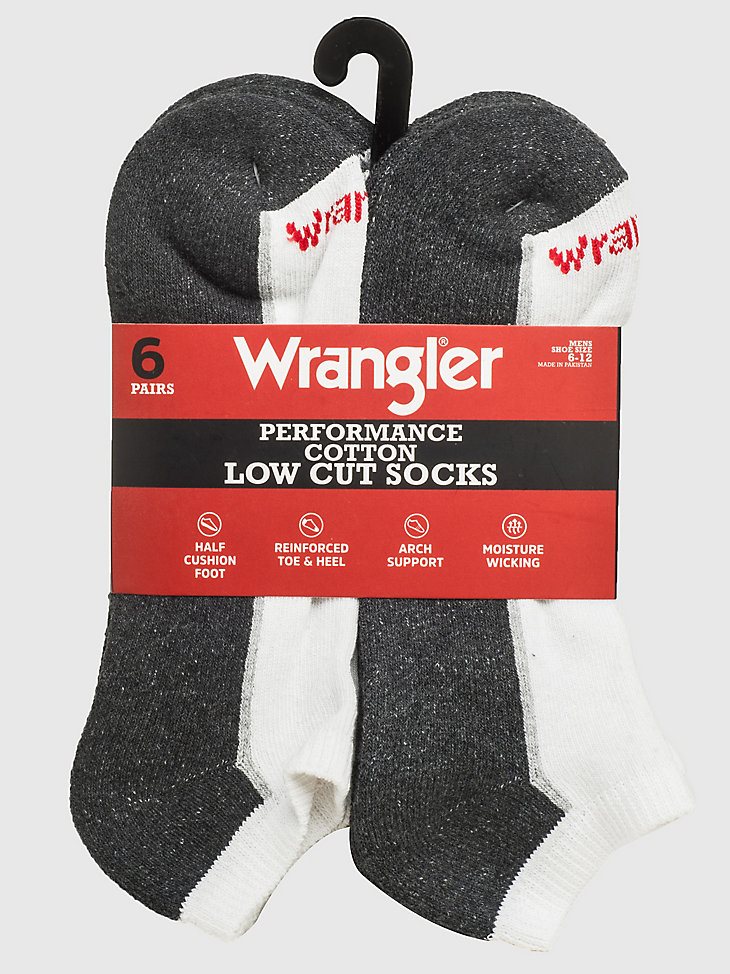 Men's Wrangler Low-Cut Cushioned Socks (6-Pack) in White