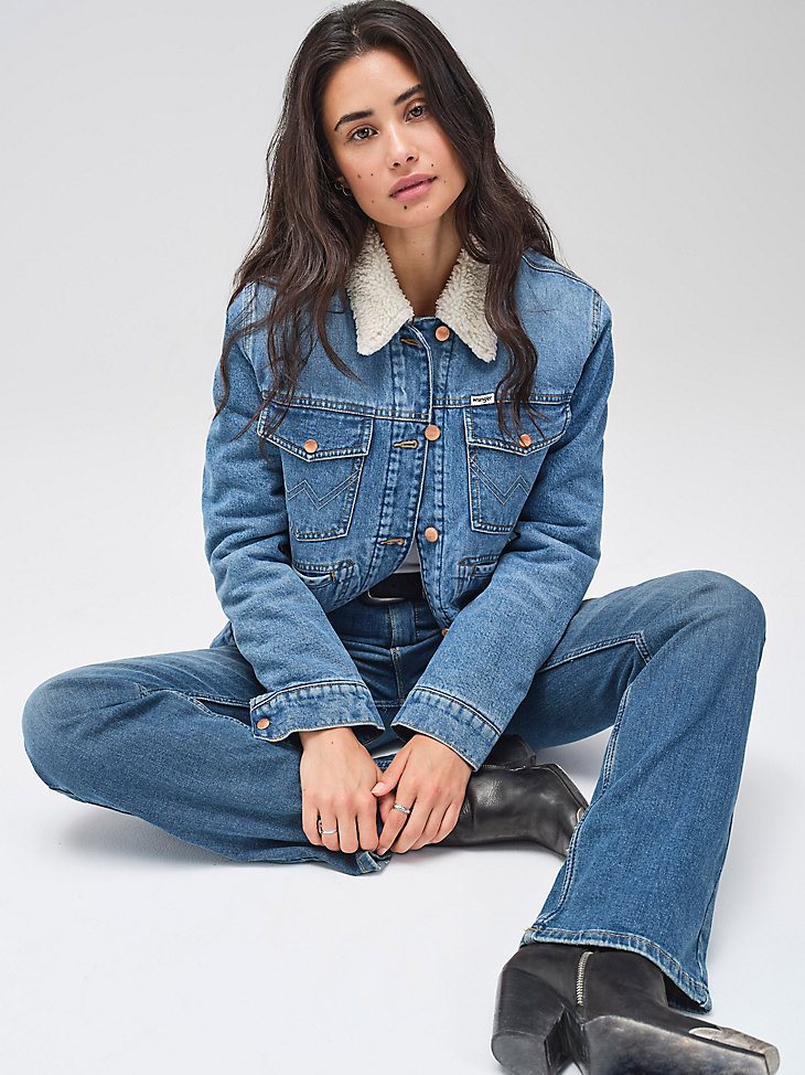 Women's Regular Fit Heritage Sherpa Jacket in First Love Blue