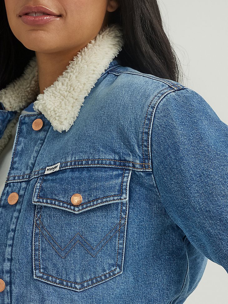 Women's Regular Fit Heritage Sherpa Jacket in First Love Blue