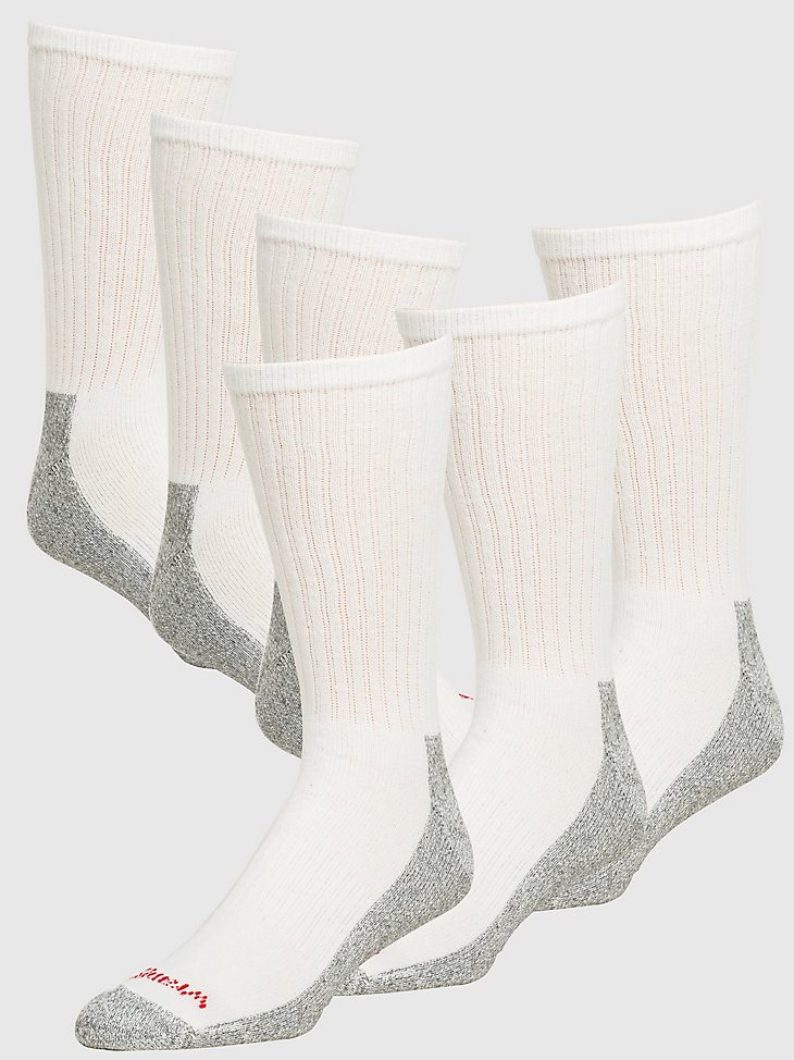 Men's Wrangler Performance Crew Work Socks (6-Pack) in White