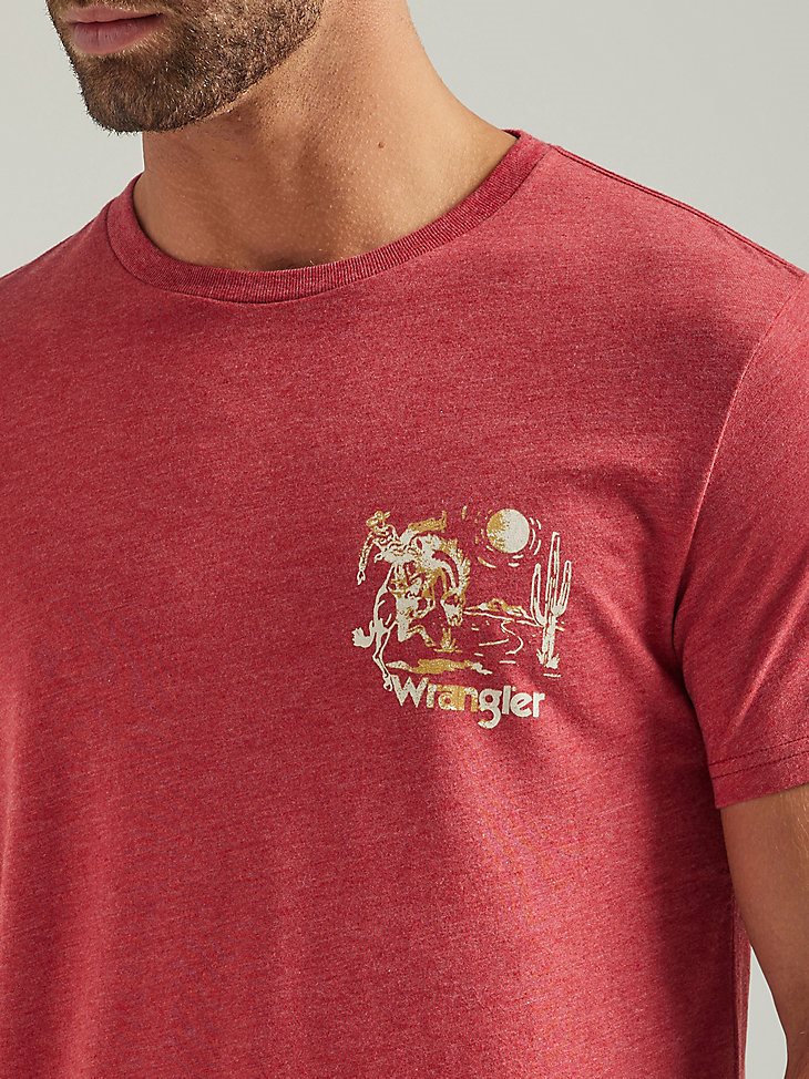 Men's Wrangler American Classic Graphic T-Shirt in Brick Red Heather