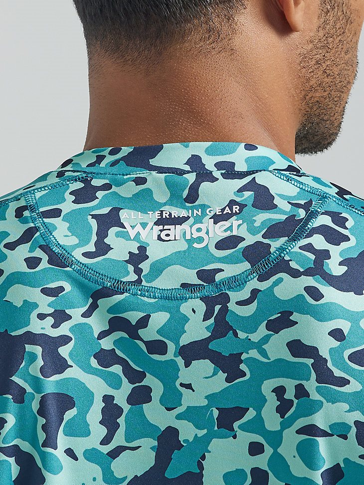 ATG By Wrangler Angler Men's Performance Sun T-Shirt in Ocean Camo