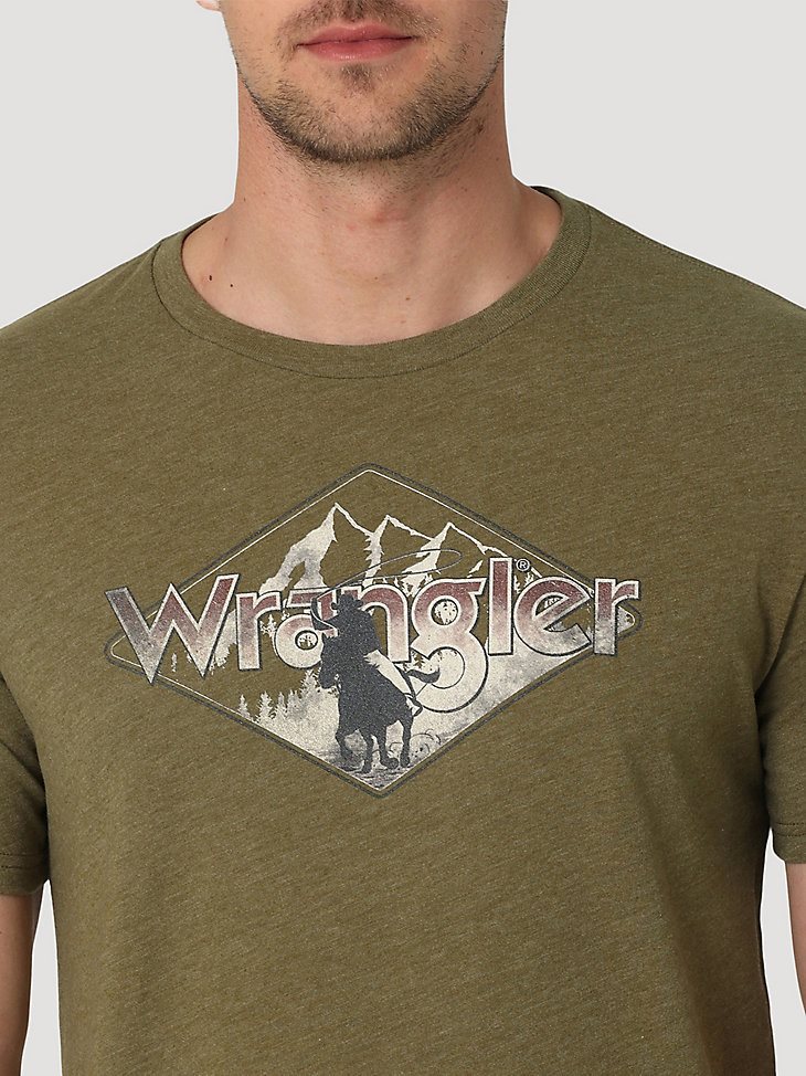 Wrangler Authentic Western Diamond T-Shirt in Capulet Olive