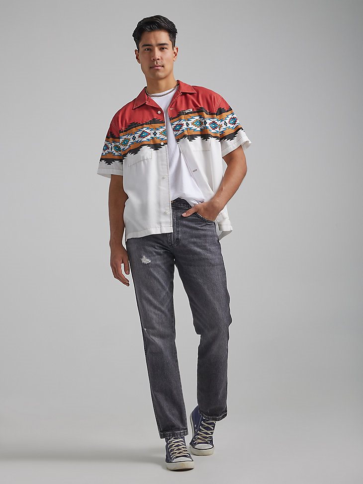 Men's Greensboro Straight Leg Jean in Ripped Black