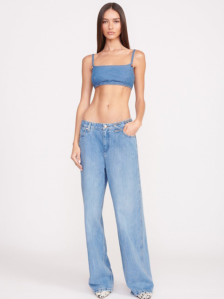 Wrangler + STAUD The Jean Bikini Top in Mid Blue