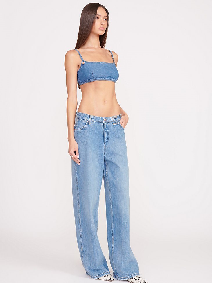 Wrangler + STAUD The Jean Bikini Top in Mid Blue