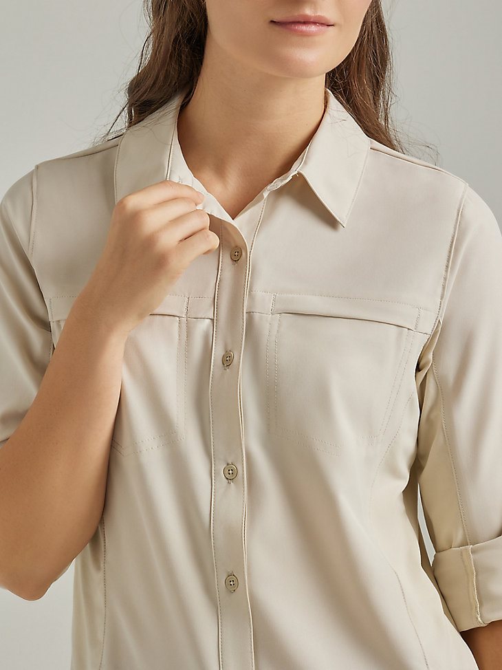 ATG By Wrangler Women's Trail Shirt in Oatmeal