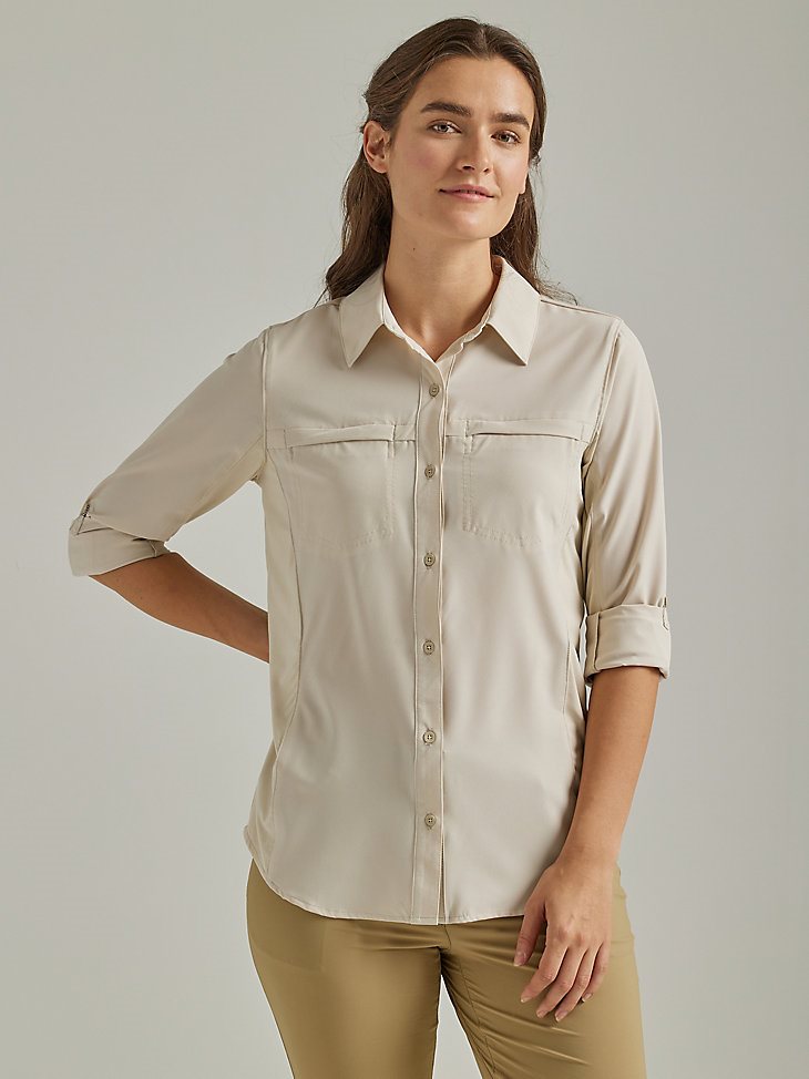 ATG By Wrangler Women's Trail Shirt in Oatmeal