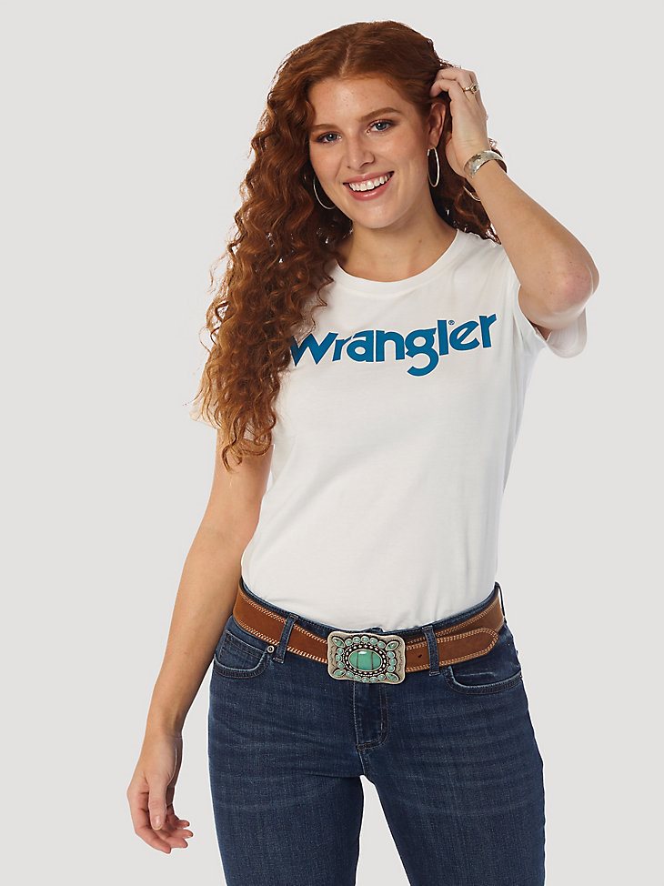 Women's Short Sleeve Slim Fit Kabel Logo Tee in Bright White