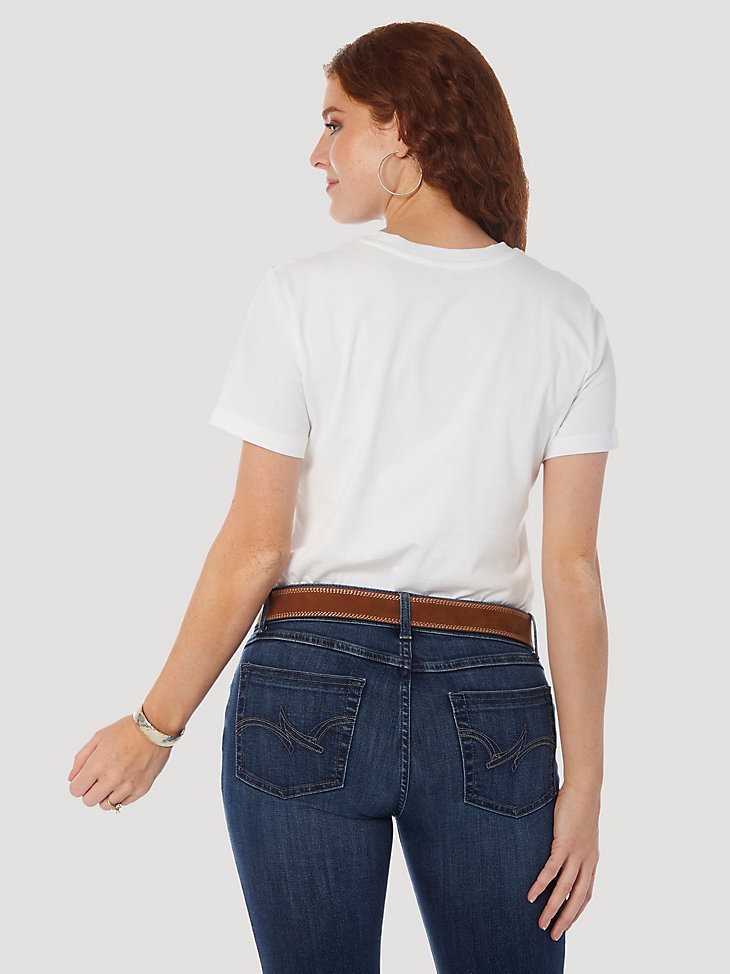 Women's Short Sleeve Slim Fit Kabel Logo Tee in Bright White