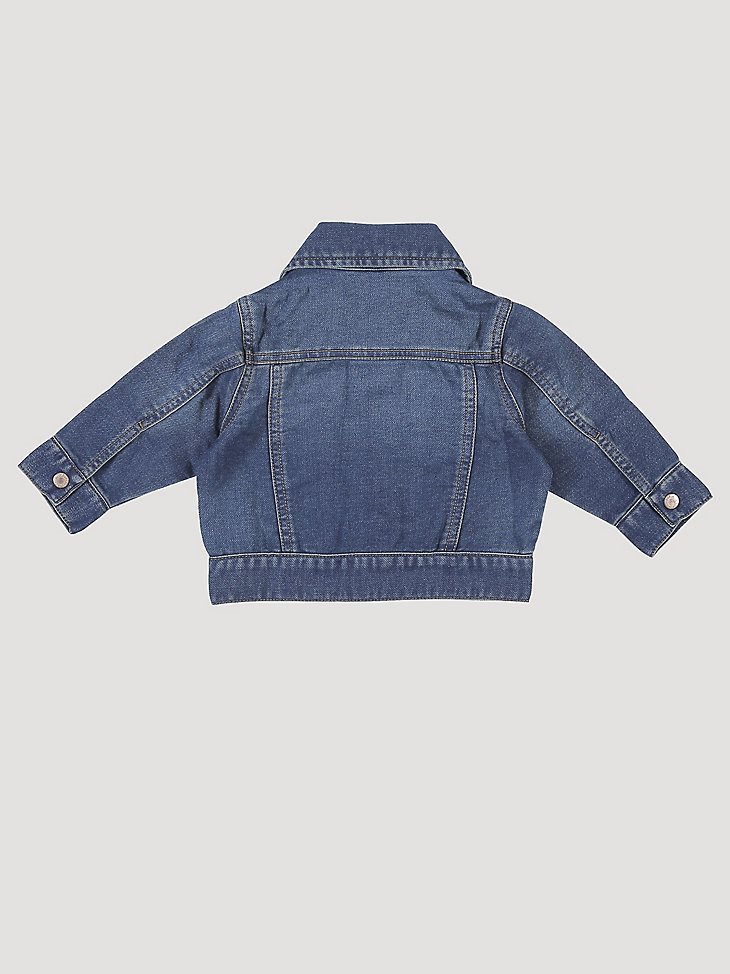 Baby Boy Long Sleeve Classic Denim Jacket in Dark Blue
