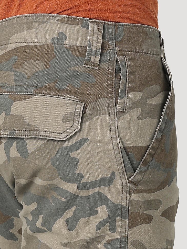 Men's Wrangler Flex Tapered Cargo Pant in Brown Jungle Camo