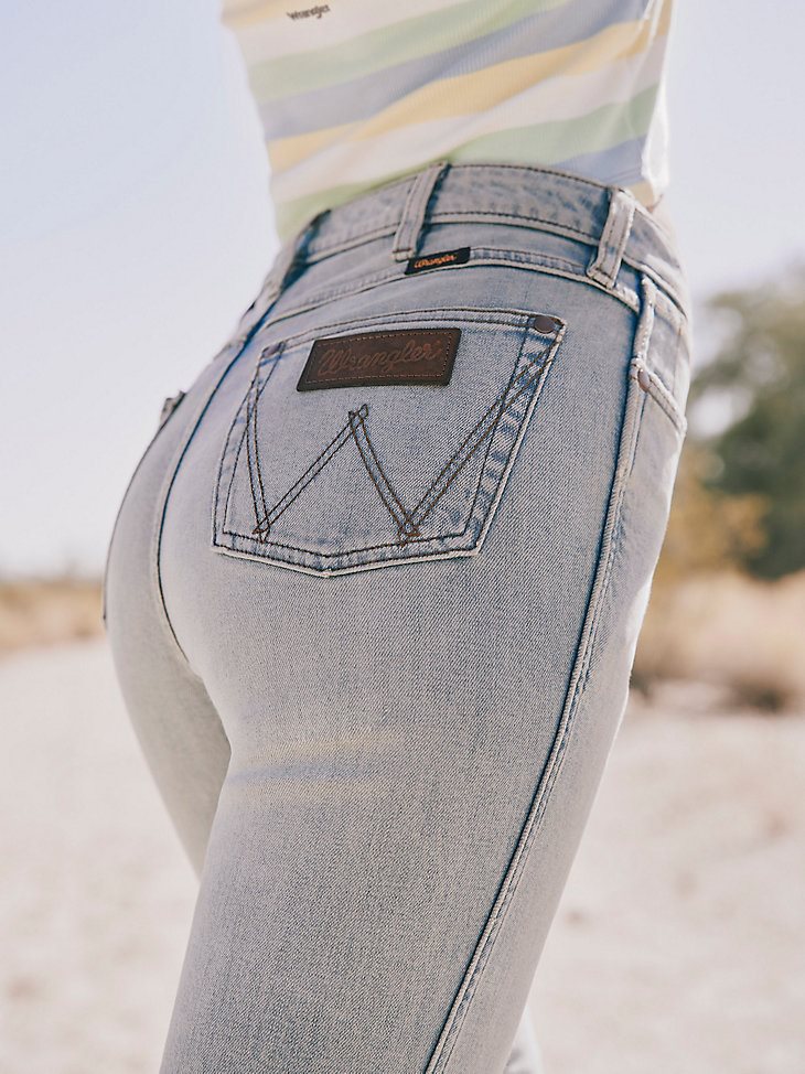 Women's Wrangler Retro Premium High Rise Destructed Trumpet Flare Jean in Aubrey