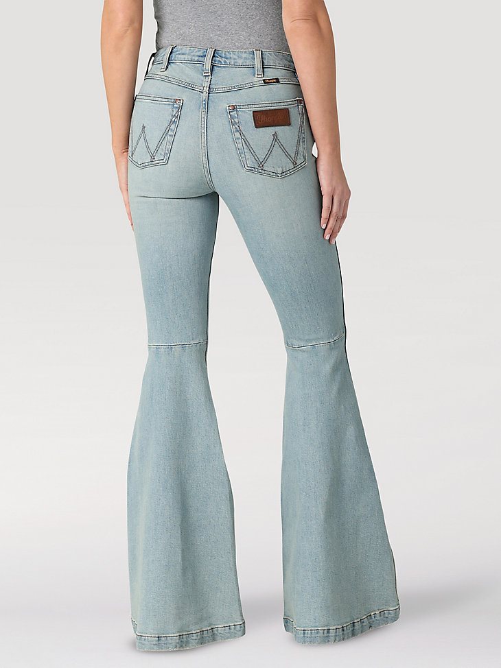 Women's Wrangler Retro Premium High Rise Destructed Trumpet Flare Jean in Aubrey