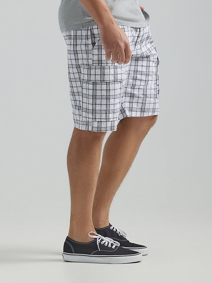 Men's Five Star Premium Cargo Short in White Plaid