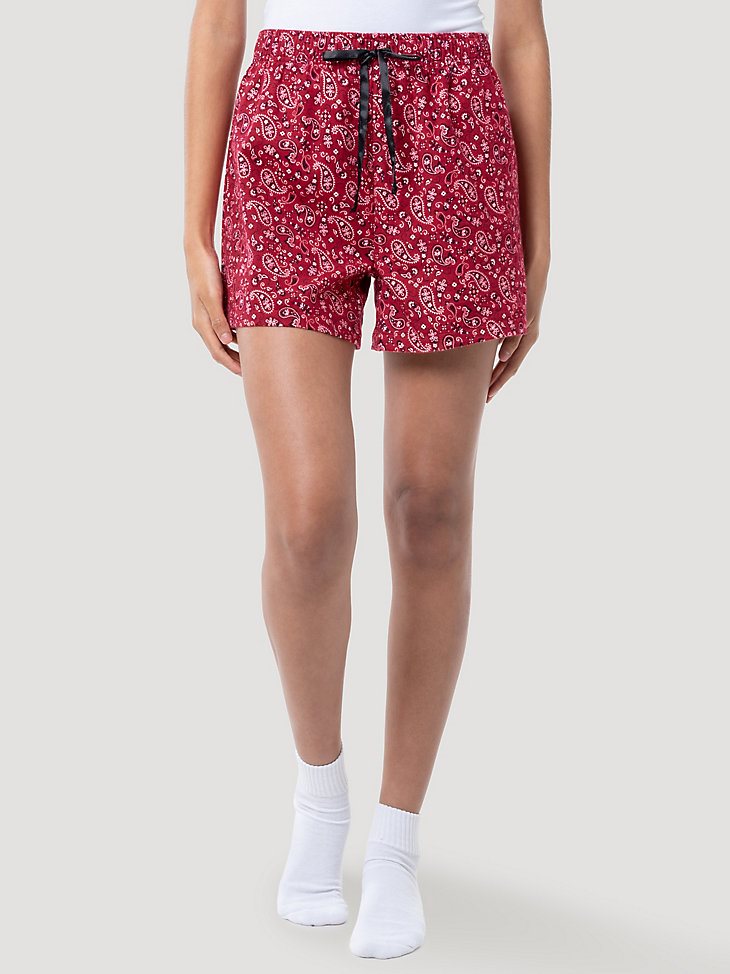 Women's Paisley Sleep Short in Red