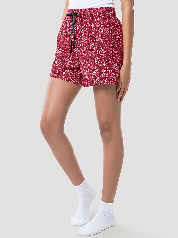 Women's Paisley Sleep Short in Red