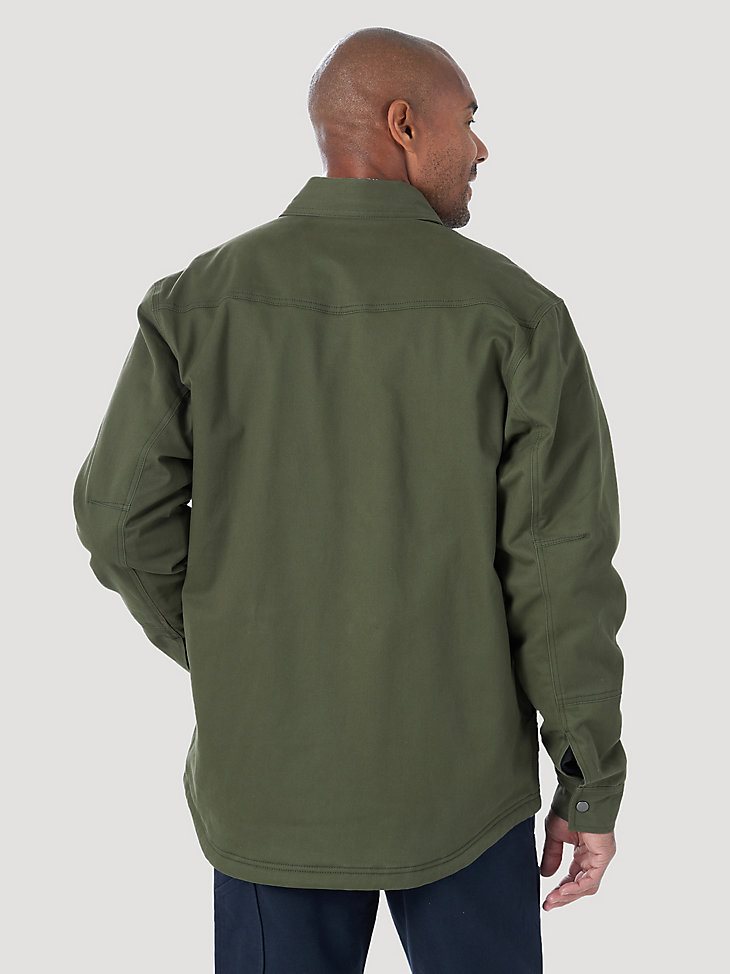 Wrangler RIGGS Workwear Tough Layers Fleece Lined Work Shirt Jacket in Loden